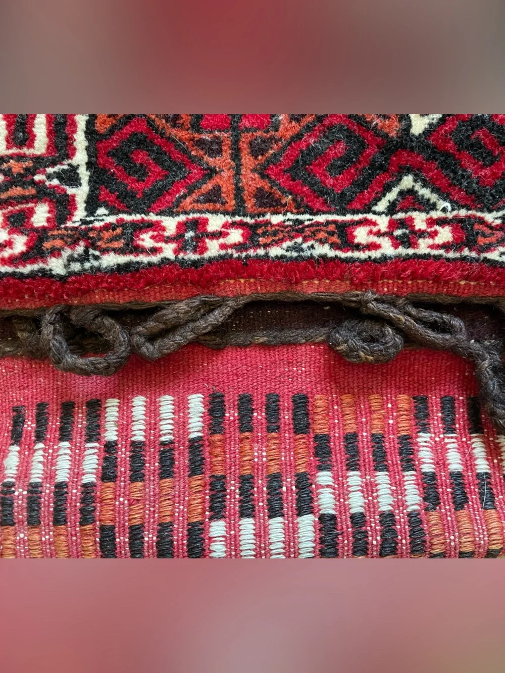 19th - early 20th Century Turkmen Khorjin Tribal Saddlebag  Amazing Condition